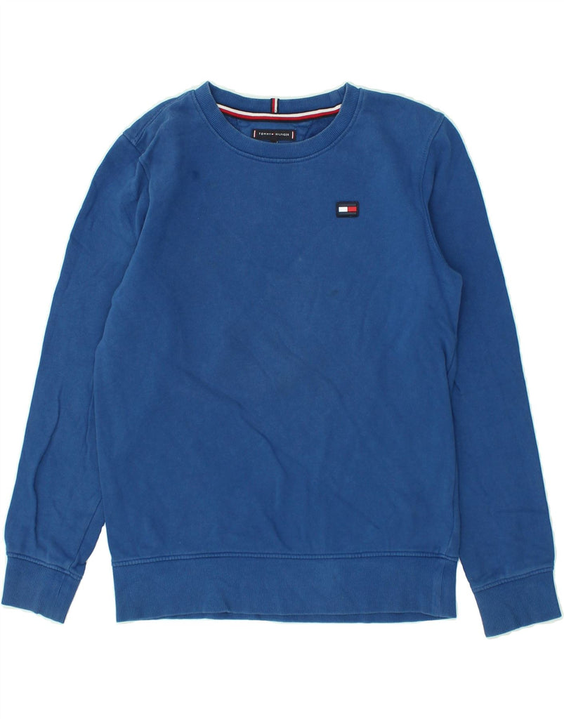 TOMMY HILFIGER Boys Sweatshirt Jumper 12-13 Years Navy Blue Cotton | Vintage Tommy Hilfiger | Thrift | Second-Hand Tommy Hilfiger | Used Clothing | Messina Hembry 