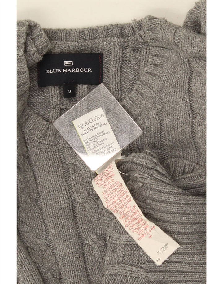 MARKS & SPENCER Mens Blue Harbour Crew Neck Jumper Sweater Medium Grey