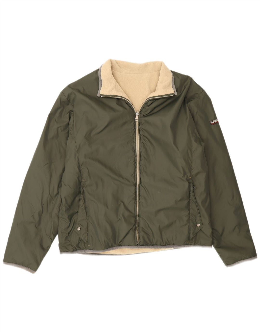 Napapijri Mens Geographic Reversible Jacket UK 40 Large Khaki