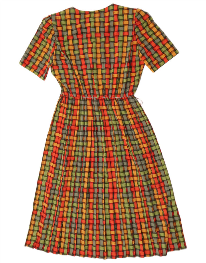 Shubette Womens A-Line Dress UK 14 Medium Green Geometric