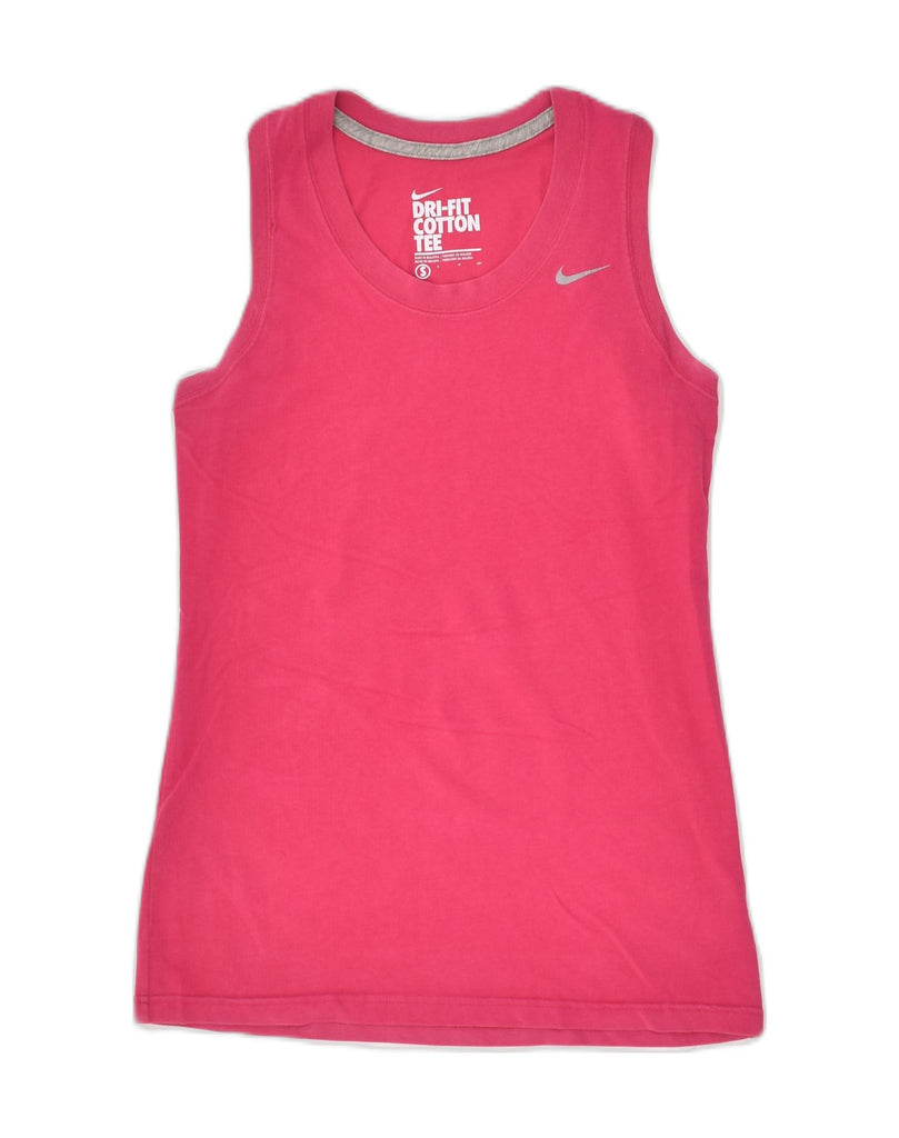 NIKE Womens Dri Fit Vest Top UK 8 Small Pink Cotton | Vintage Nike | Thrift | Second-Hand Nike | Used Clothing | Messina Hembry 