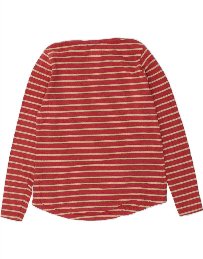 FAT FACE Womens Top Long Sleeve UK 10 Small Red Striped Cotton | Vintage Fat Face | Thrift | Second-Hand Fat Face | Used Clothing | Messina Hembry 