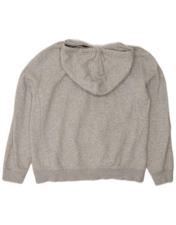 Tommy Hilfiger Womens Graphic Hoodie Jumper UK 16 Large Grey Cotton