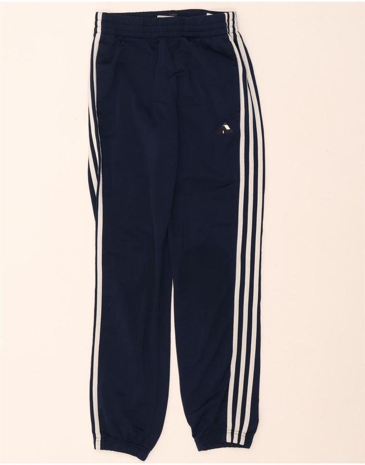 ADIDAS Boys Tracksuit Trousers Joggers 11-12 Years Navy Blue Polyester