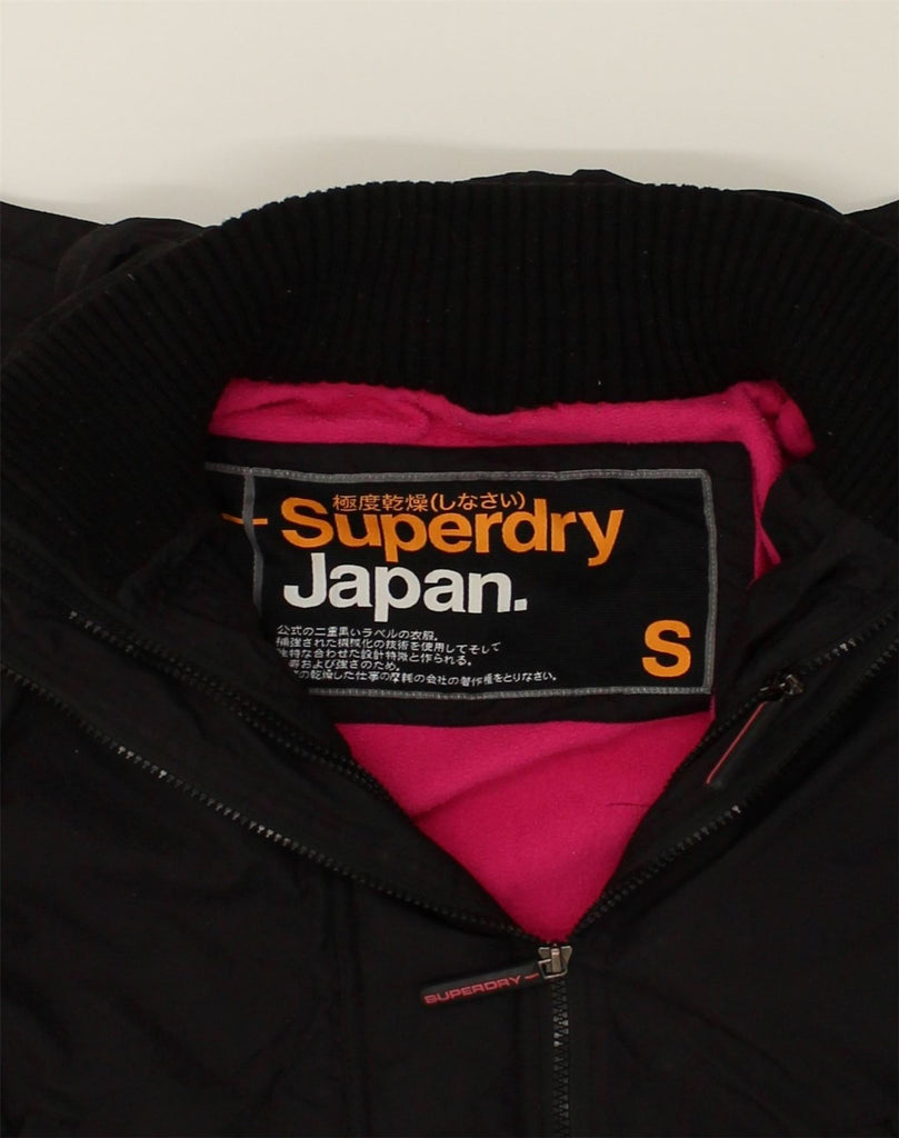 SUPERDRY Womens Hooded Windbreaker Jacket UK 10 Small Black Nylon | Vintage Superdry | Thrift | Second-Hand Superdry | Used Clothing | Messina Hembry 