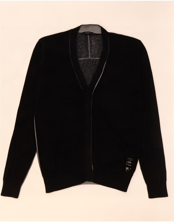 Guess Mens Cardigan Sweater Medium Black Cotton