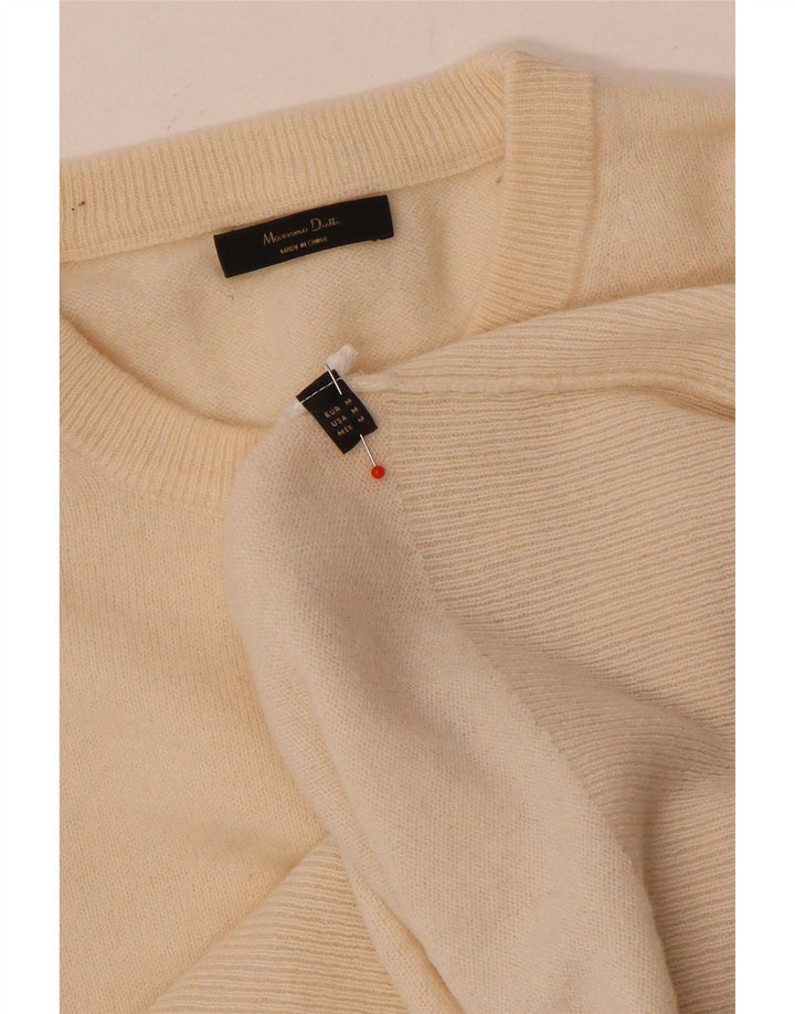 Massimo Dutti Womens Crew Neck Jumper Sweater UK 14 Medium Beige
