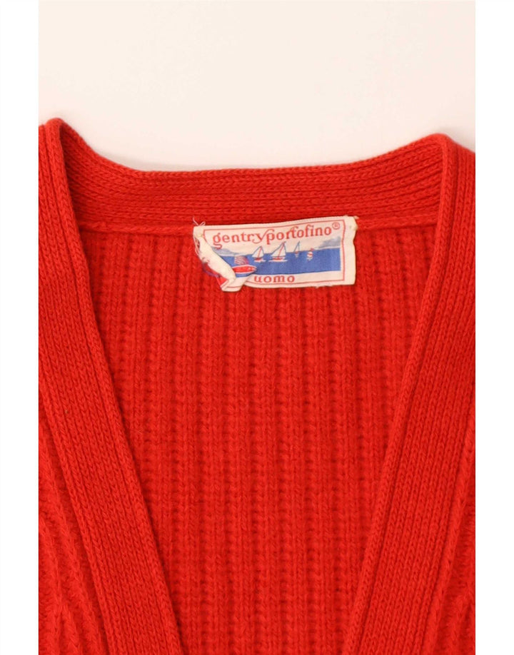 Gentry Portofino Mens Cardigan Sweater Medium Red