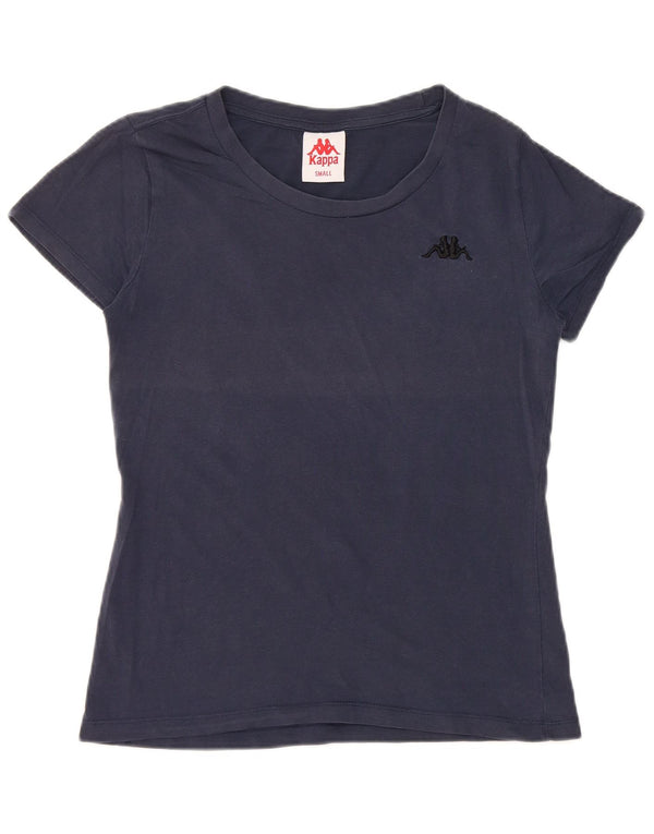 Kappa Womens T-Shirt Top UK 10 Small Navy Blue Cotton