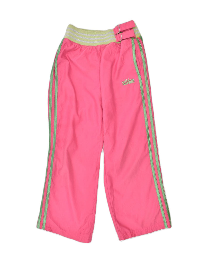 ADIDAS Girls Tracksuit Trousers 7-8 Years Pink Polyester | Vintage | Thrift | Second-Hand | Used Clothing | Messina Hembry 