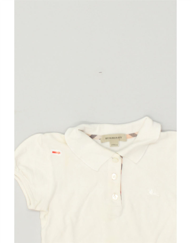 BURBERRY Baby Girls Polo Shirt 18-24 Months White | Vintage Burberry | Thrift | Second-Hand Burberry | Used Clothing | Messina Hembry 