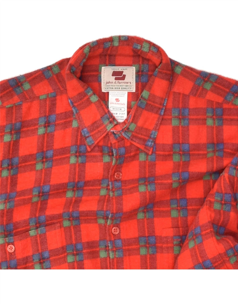 VINTAGE Mens Flannel Shirt Medium Red Check Cotton | Vintage Vintage | Thrift | Second-Hand Vintage | Used Clothing | Messina Hembry 