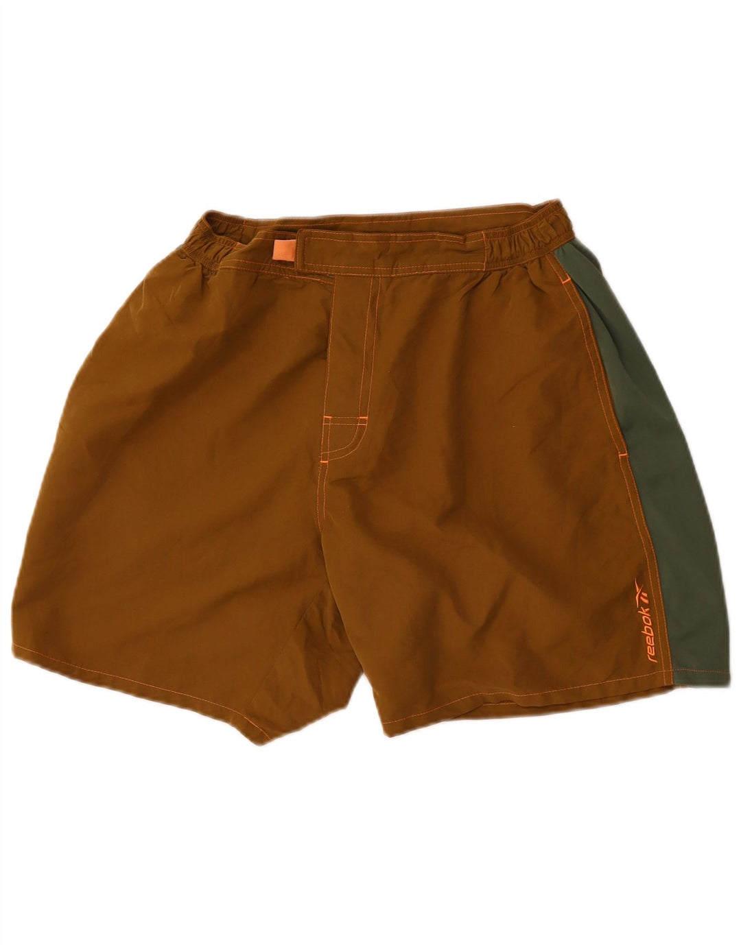 Reebok Mens Swimming Shorts Large  Khaki Colourblock Polyester