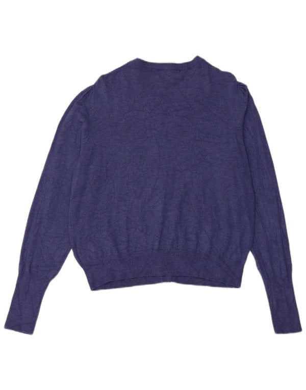 Marks & Spencer Womens Cardigan Sweater UK 14 Medium Blue Viscose