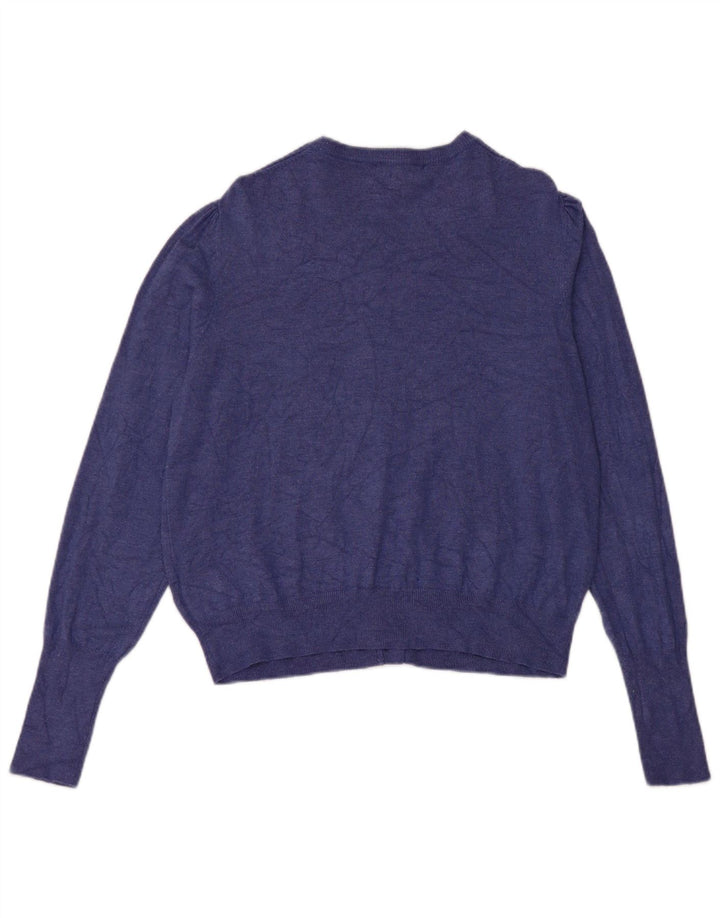 Marks & Spencer Womens Cardigan Sweater UK 14 Medium Blue Viscose