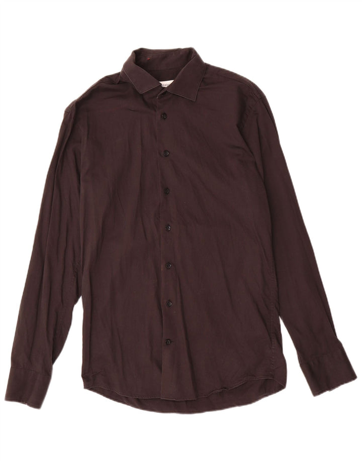 Calvin Klein Mens Shirt Size 38 Small Black Cotton