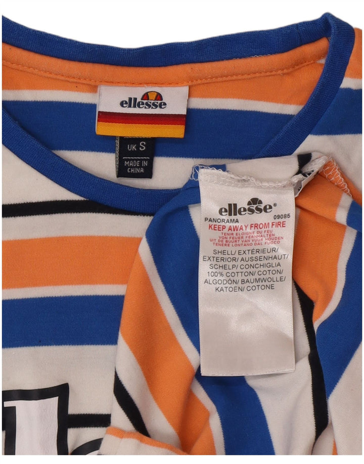 Ellesse Mens Graphic T-Shirt Top Small Multicoloured Striped Cotton