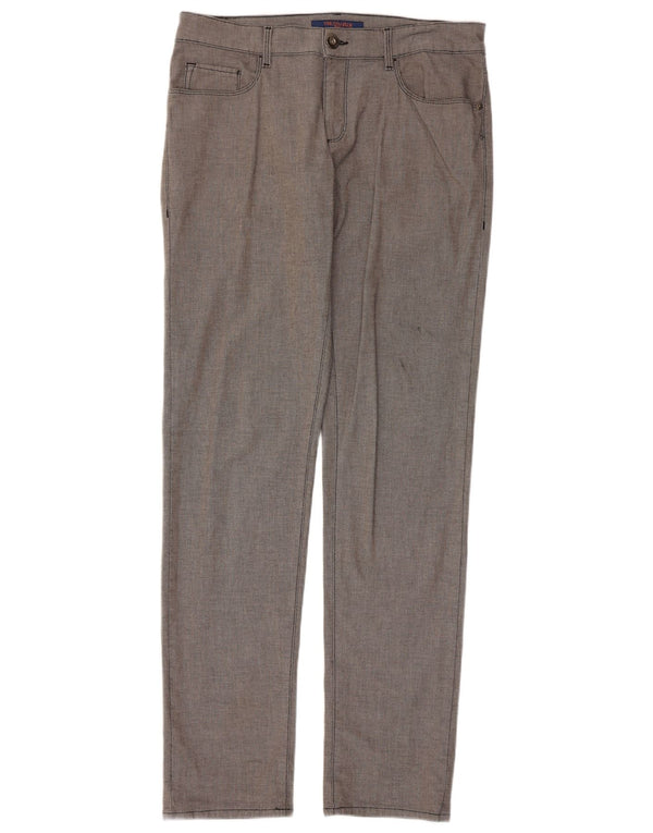 Trussardi Mens Slim Casual Trousers W34 L33 Grey Cotton