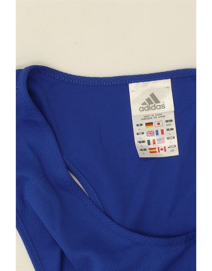 Adidas Mens Vest Top Large Blue Colourblock Polyester