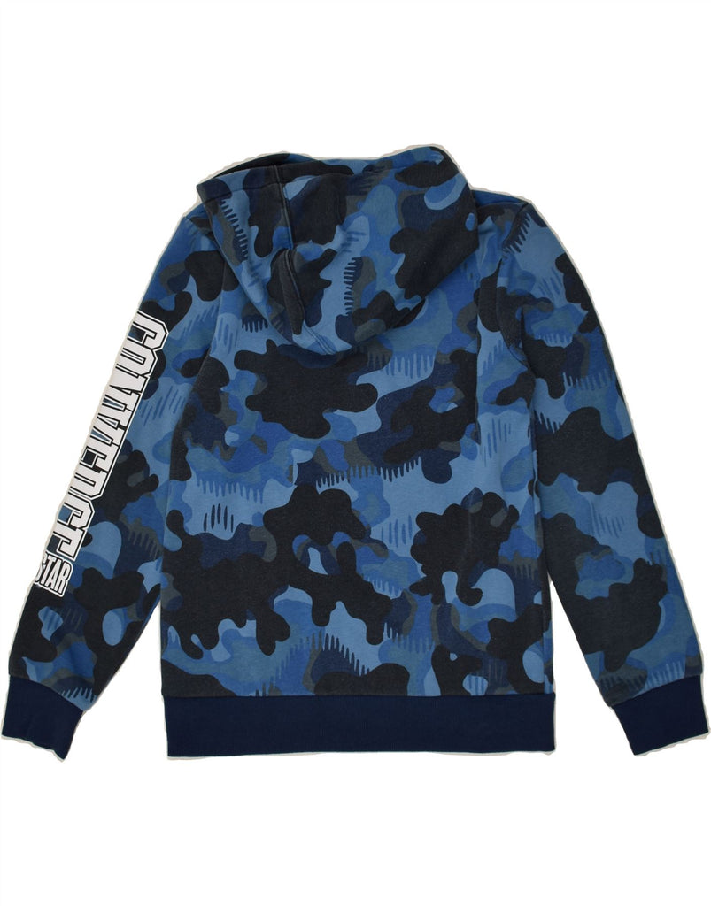 CONVERSE Boys Graphic Hoodie Jumper 12-13 Years Large Blue Camouflage | Vintage Converse | Thrift | Second-Hand Converse | Used Clothing | Messina Hembry 