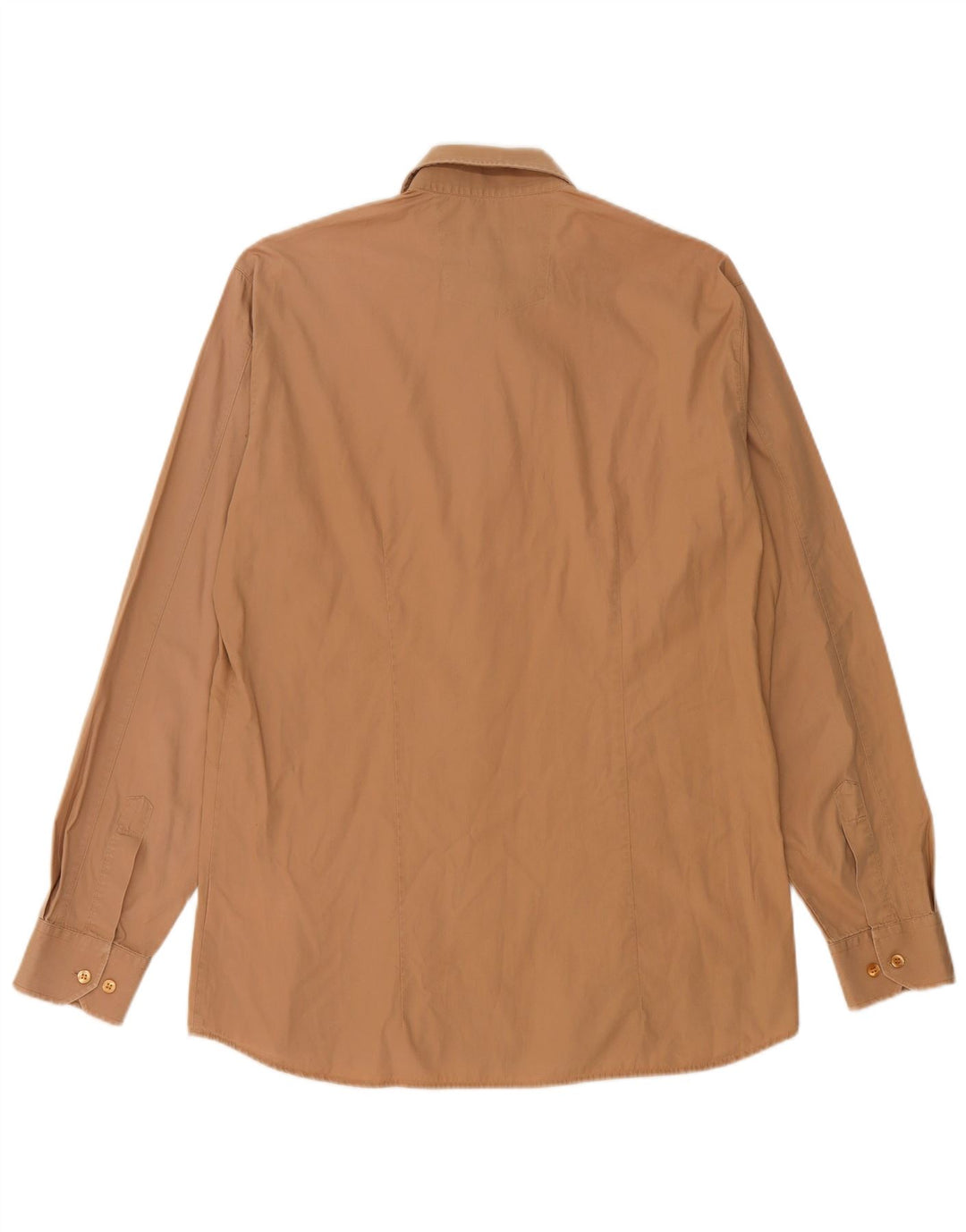 Hugo Boss Mens Shirt Large Brown Cotton