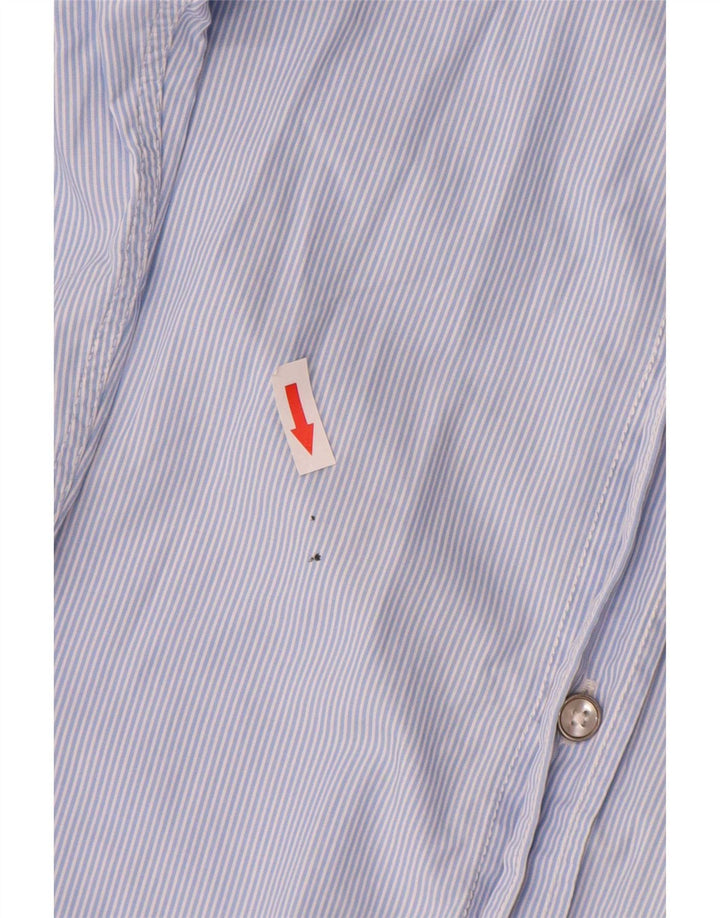 Hugo Boss Mens Shirt Large Blue Pinstripe Cotton