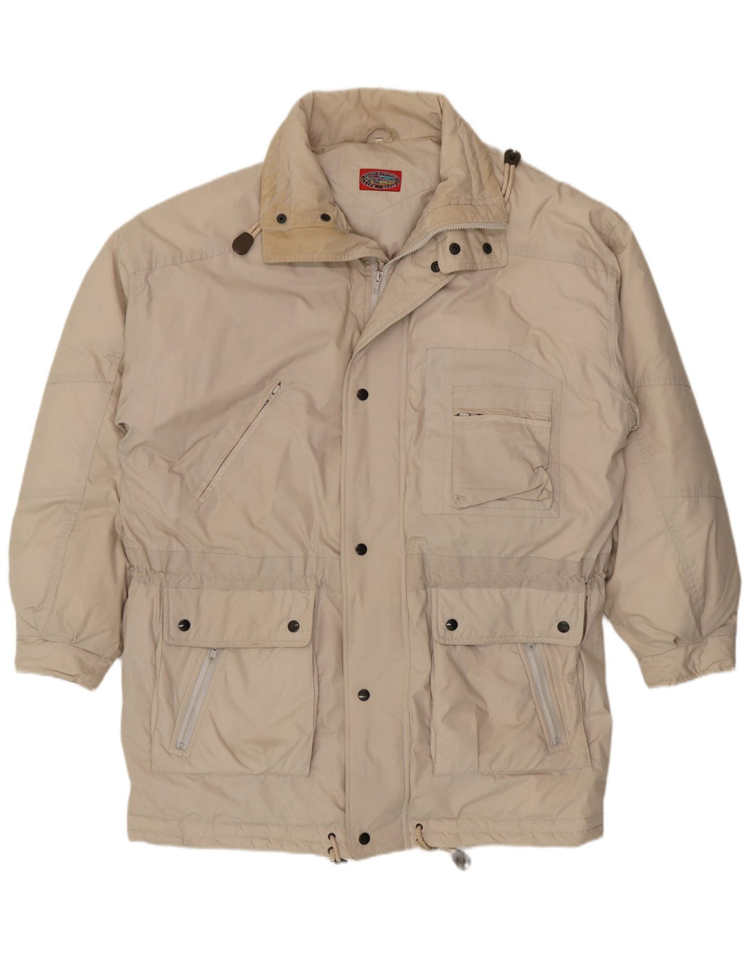 Vintage Mens Padded Coat UK 42 XL Beige