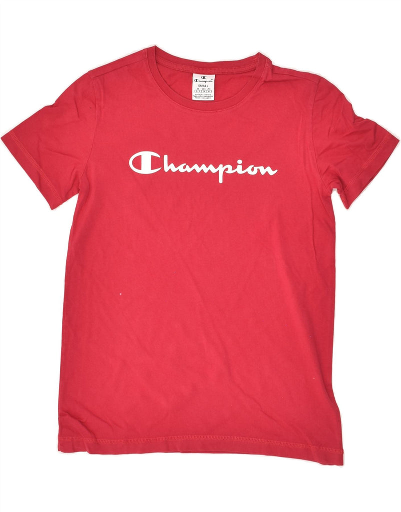 CHAMPION Womens T-Shirt Top UK 10 Small Pink Cotton | Vintage Champion | Thrift | Second-Hand Champion | Used Clothing | Messina Hembry 