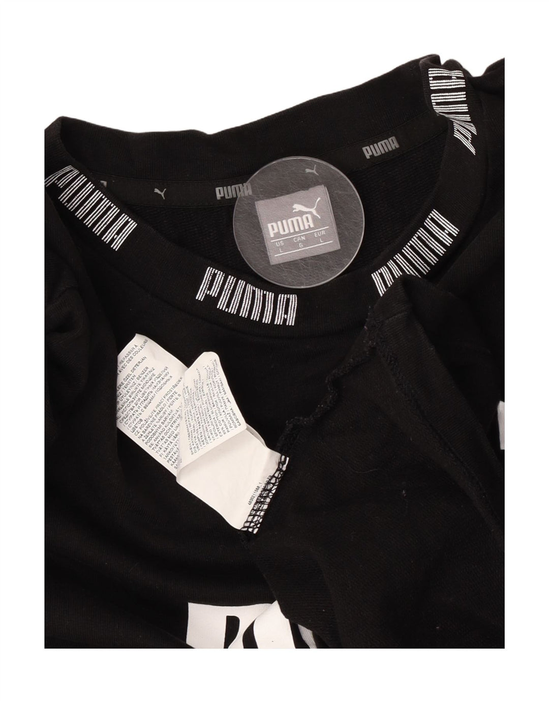 Puma Mens Graphic T-Shirt Top Large Black Cotton