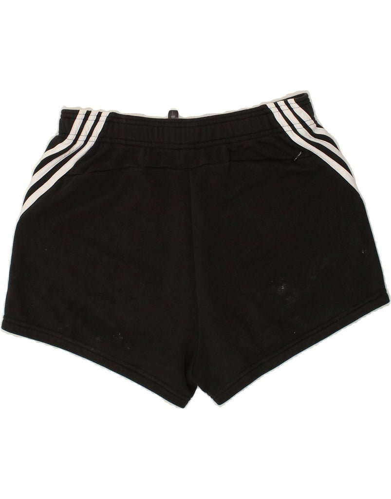 ADIDAS Womens Sport Shorts UK 12/14 Medium Black Cotton | Vintage Adidas | Thrift | Second-Hand Adidas | Used Clothing | Messina Hembry 