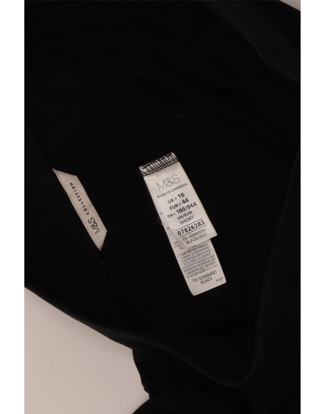 Marks & Spencer Womens Tracksuit Trousers UK 16 Large Black Cotton
