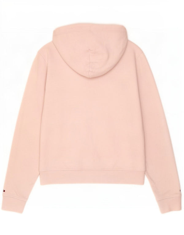Tommy Hilfiger Womens Hoodie Jumper UK 14 Medium Pink Cotton