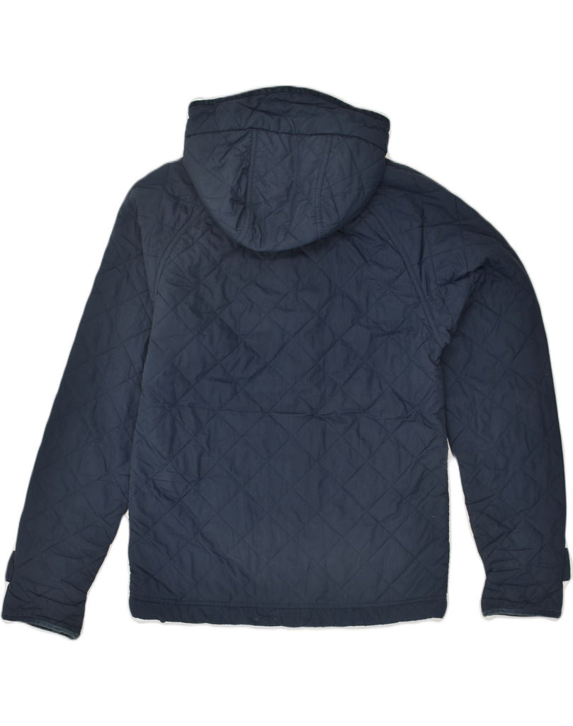 JACK WILLS Mens Hooded Quilted Jacket UK 36 Small Navy Blue Polyester | Vintage Jack Wills | Thrift | Second-Hand Jack Wills | Used Clothing | Messina Hembry 