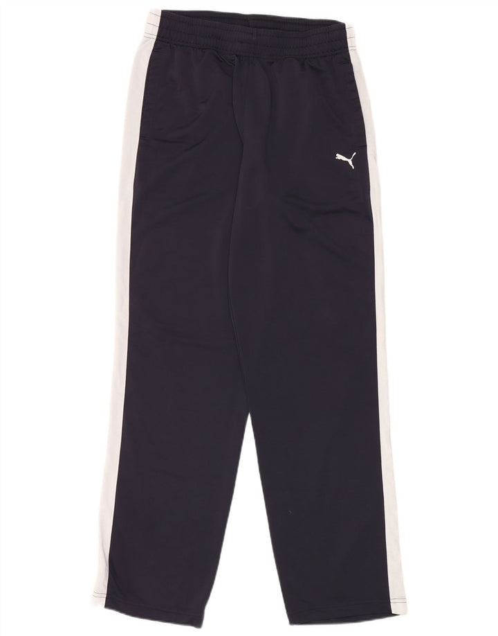 PUMA Mens Tracksuit Trousers Large  Navy Blue Colourblock Polyester