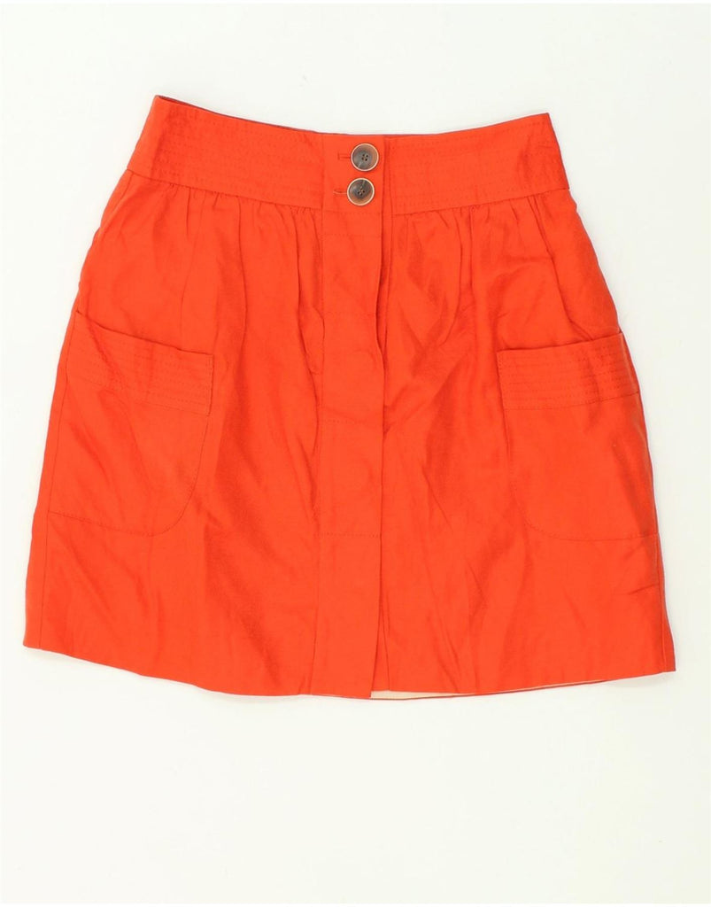 J. CREW Womens A-Line Skirt US 00 2XS W26  Orange Linen | Vintage J. Crew | Thrift | Second-Hand J. Crew | Used Clothing | Messina Hembry 