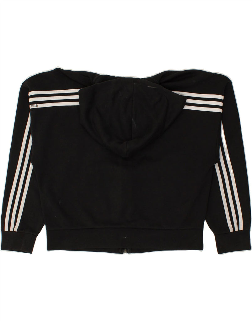 ADIDAS Womens Zip Hoodie Sweater UK 8/10 Small Black Cotton | Vintage Adidas | Thrift | Second-Hand Adidas | Used Clothing | Messina Hembry 