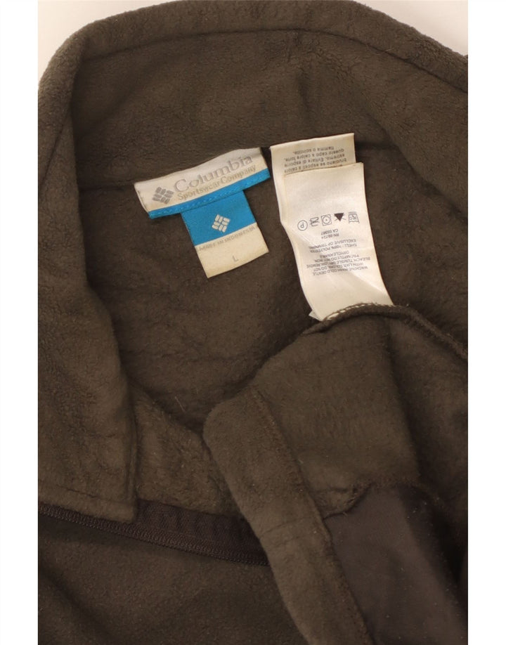 Columbia Mens Fleece Jacket UK 40 Large Khaki Polyester