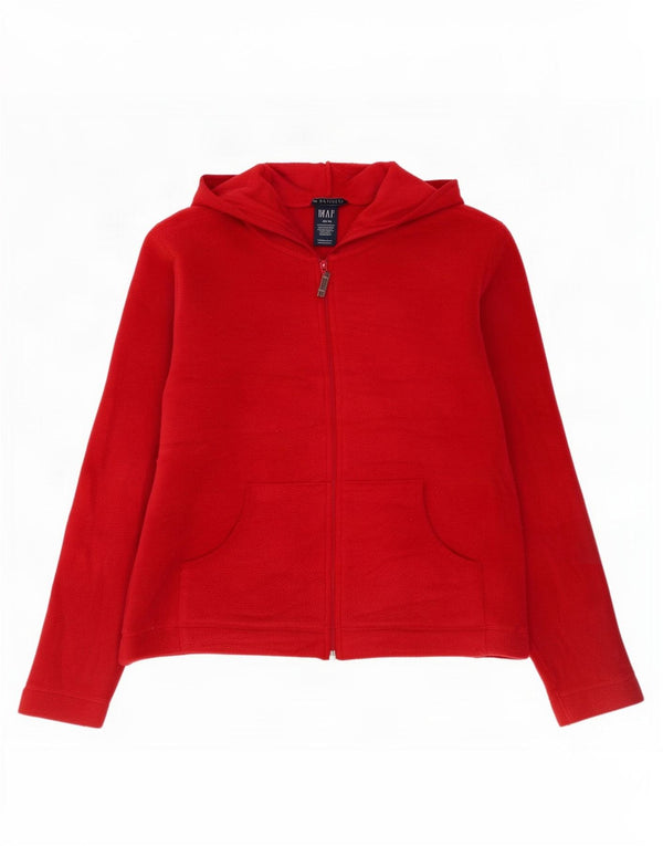 Gap Womens Stretch Hooded Fleece Jacket UK 14 Medium Red Polyester
