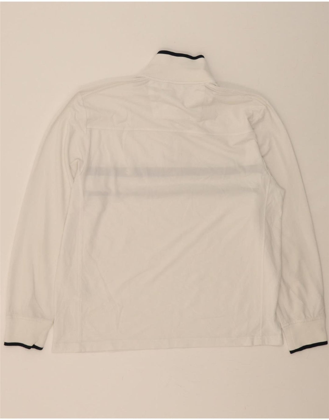 IZOD Mens Zip Neck Pullover Tracksuit Top Large White Striped Polyester Vintage Izod and Second-Hand Izod from Messina Hembry 