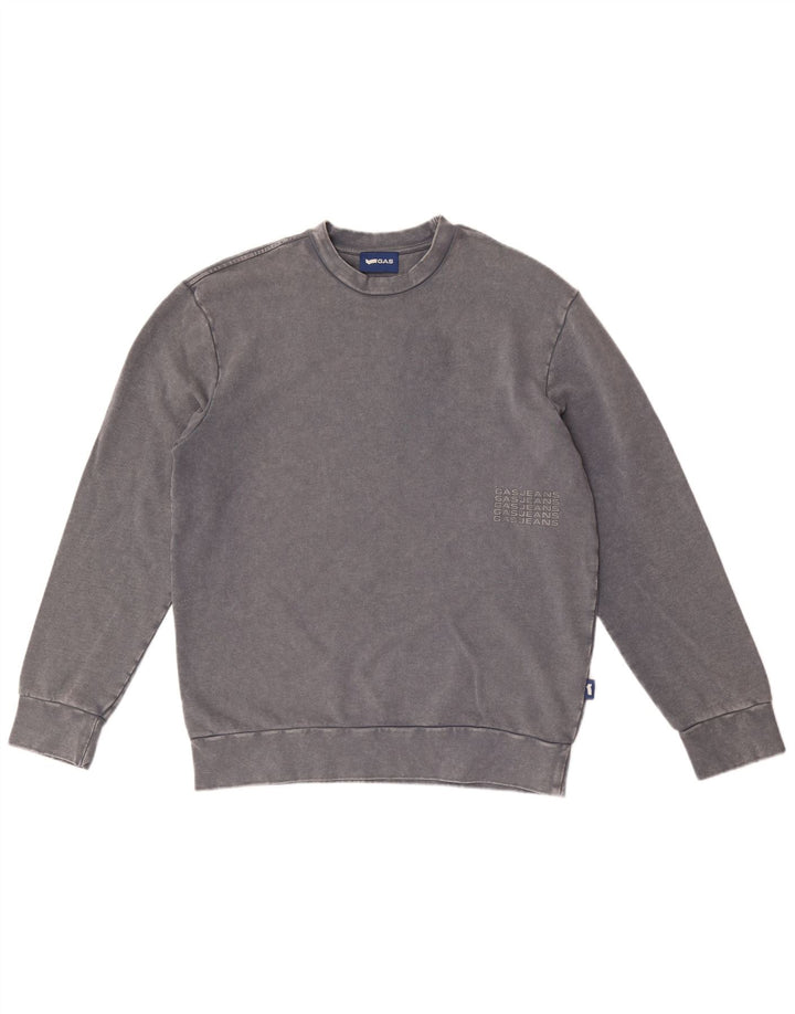 Gas Mens Sweatshirt Jumper Medium Grey Cotton