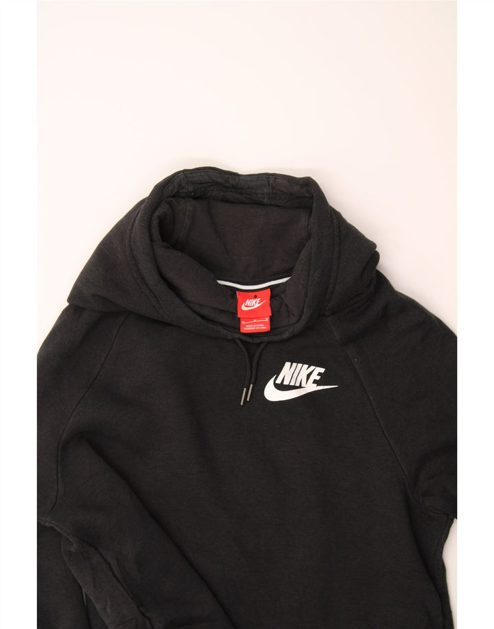 NIKE Womens Graphic Oversized Hoodie Jumper UK 14 Medium Black Cotton Vintage Nike and Second-Hand Nike from Messina Hembry 