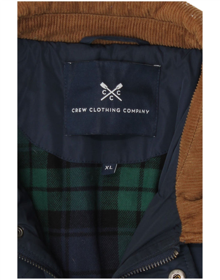 Crew Clothing Mens Quilted Jacket UK 42 XL Navy Blue Polyester
