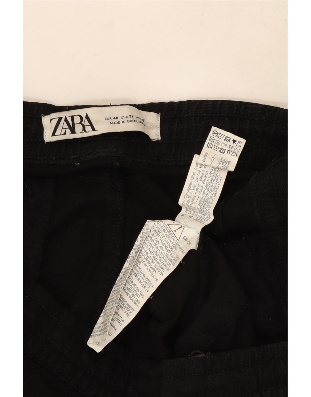 ZARA Mens Joggers Cargo Trousers EU 40 Medium W31 L27 Black Cotton