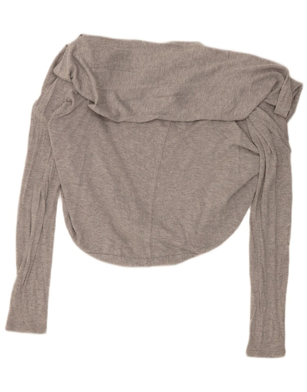Zara Womens Oversized Open Bolero Jumper UK 14 Medium Grey