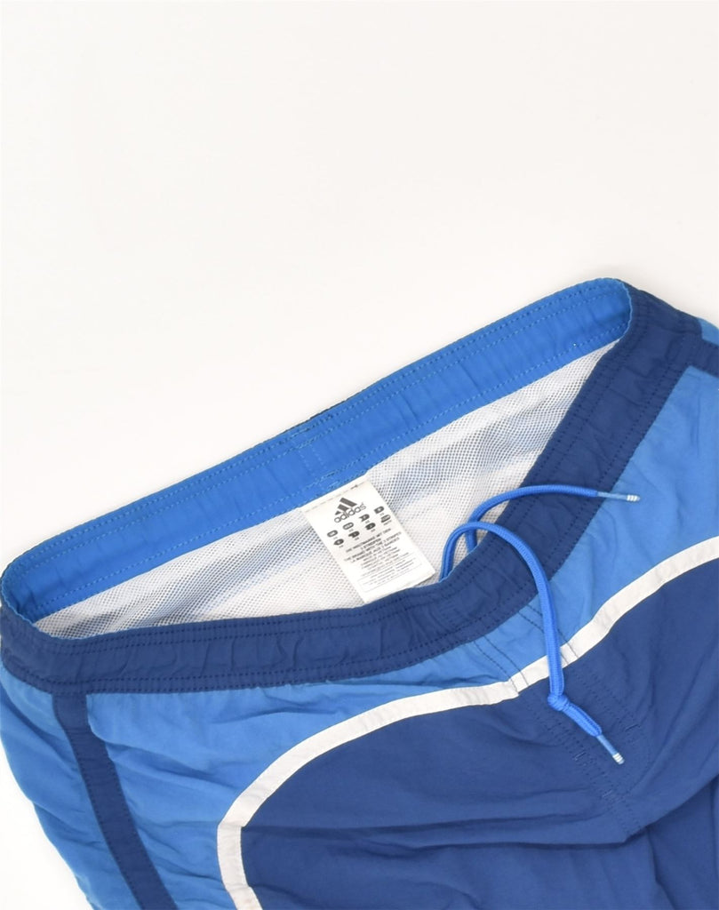 ADIDAS Mens Graphic Sport Shorts XS Blue Colourblock Polyester | Vintage Adidas | Thrift | Second-Hand Adidas | Used Clothing | Messina Hembry 