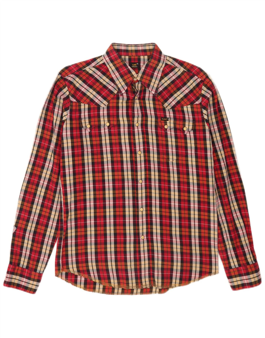 Lee Mens Flannel Shirt XL Red Check