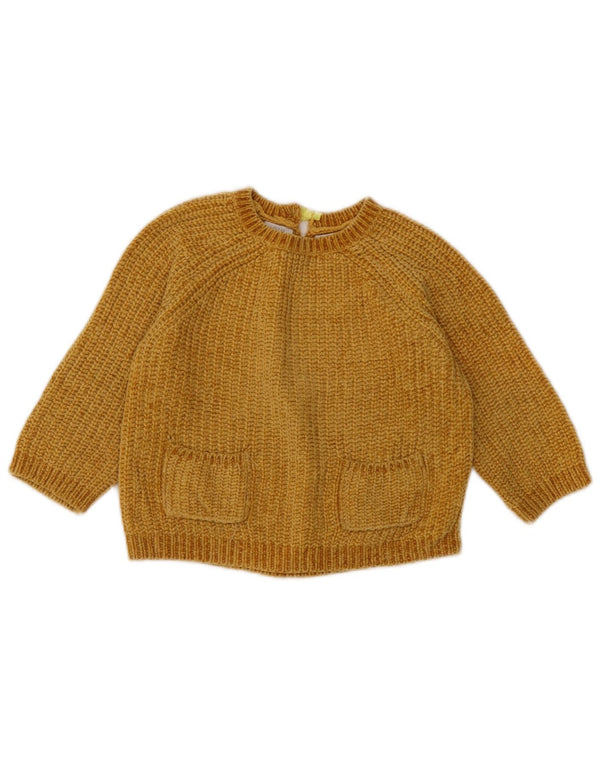 Zara Girls Crop Crew Neck Jumper Sweater 4-5 Years Yellow