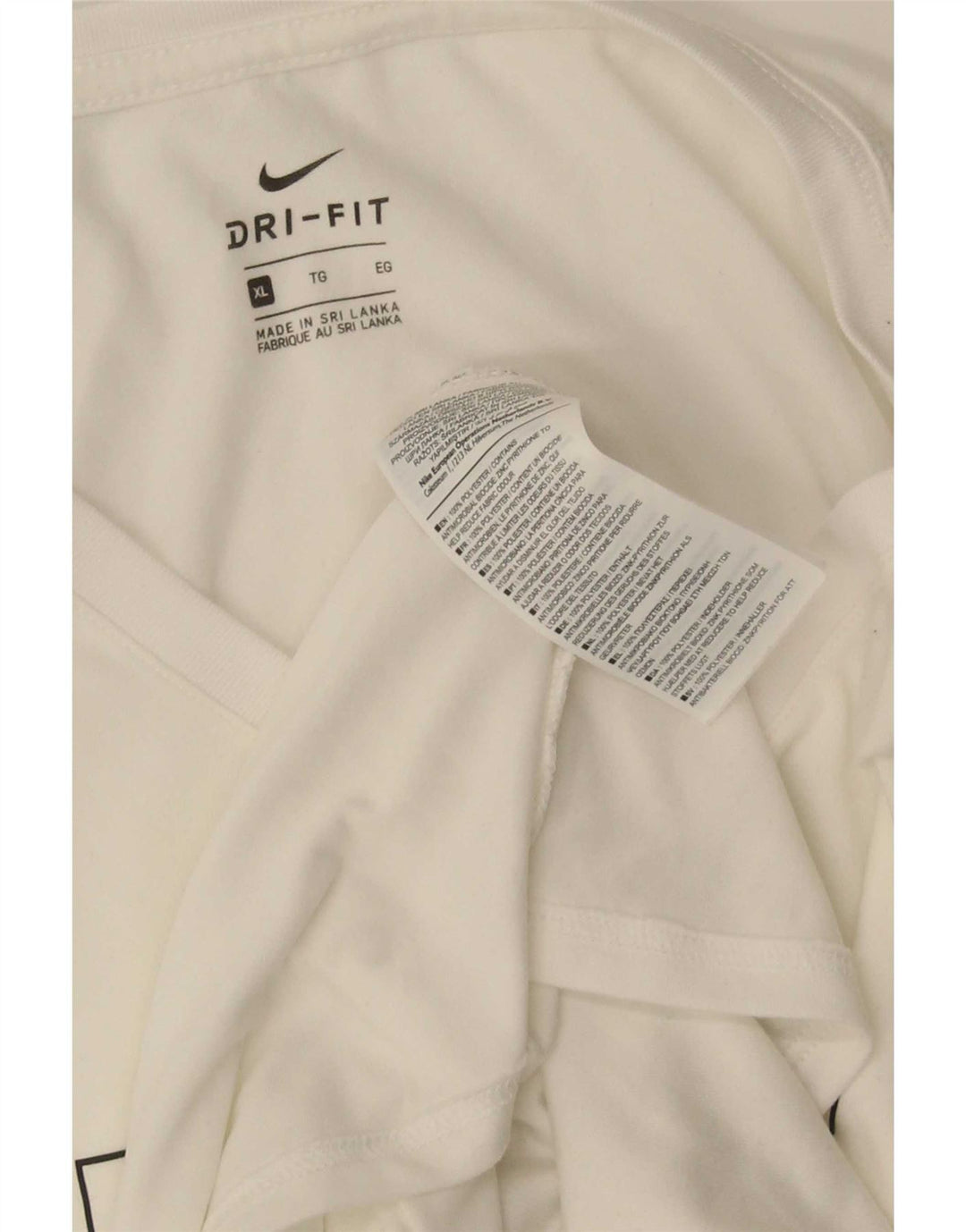 Nike Womens Dri Fit Graphic T-Shirt Top UK 18 XL White Polyester