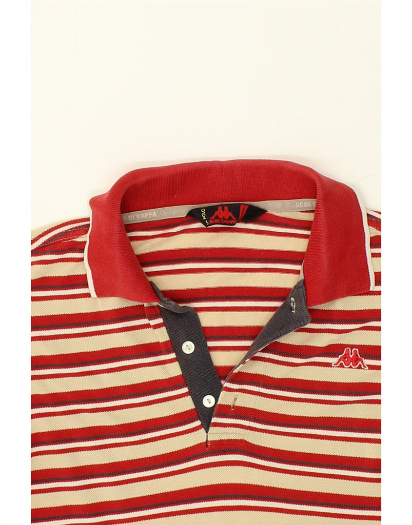 KAPPA Mens Polo Shirt Medium Red Striped Cotton | Vintage Kappa | Thrift | Second-Hand Kappa | Used Clothing | Messina Hembry 