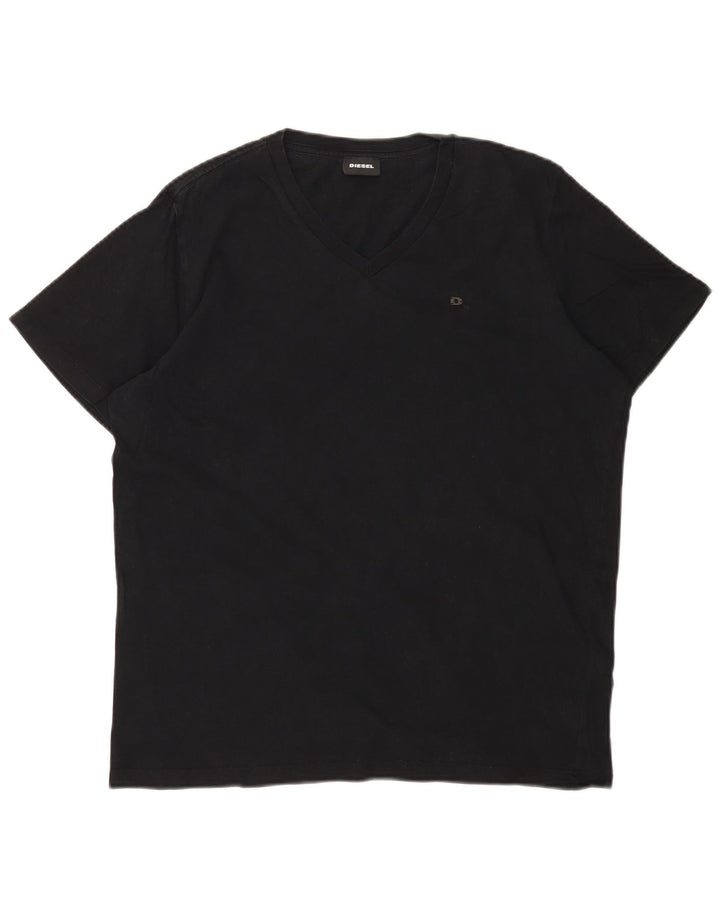 DIESEL Mens T-Shirt Top Medium Black Cotton